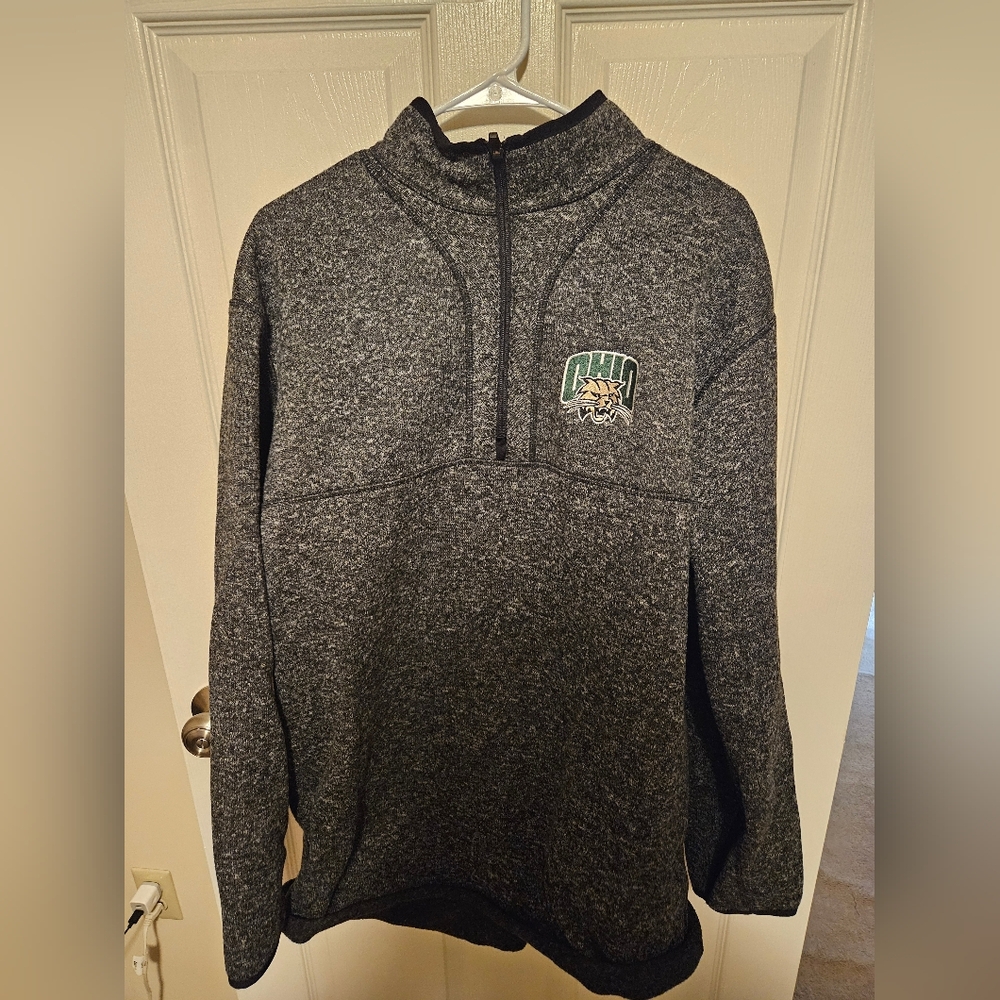 Antigua 4XL Ohio Bobcats Gray Quarter-Zip Pullover